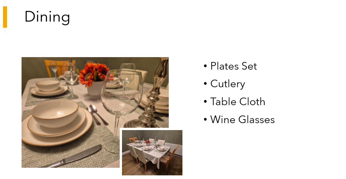Table for 6 connects kitchen and living room