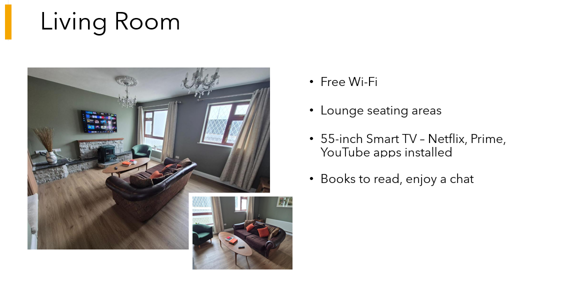 Very spacious living room with good  light.
